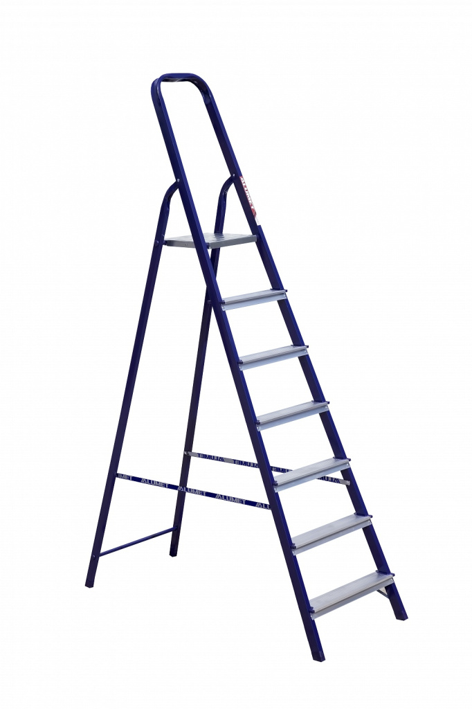 Стремянка стальная окрашенная с алюминиевыми ступенями 7 ст. М8407