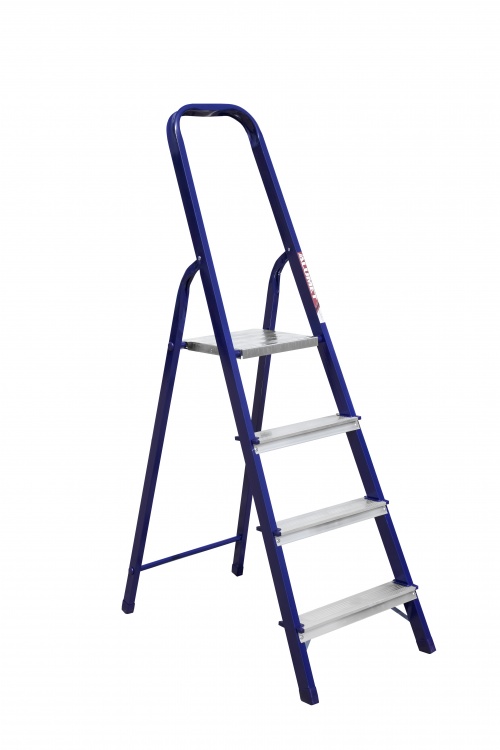 Стремянка стальная окрашенная с алюминиевыми ступенями (облегченная) 4 ст. М8304