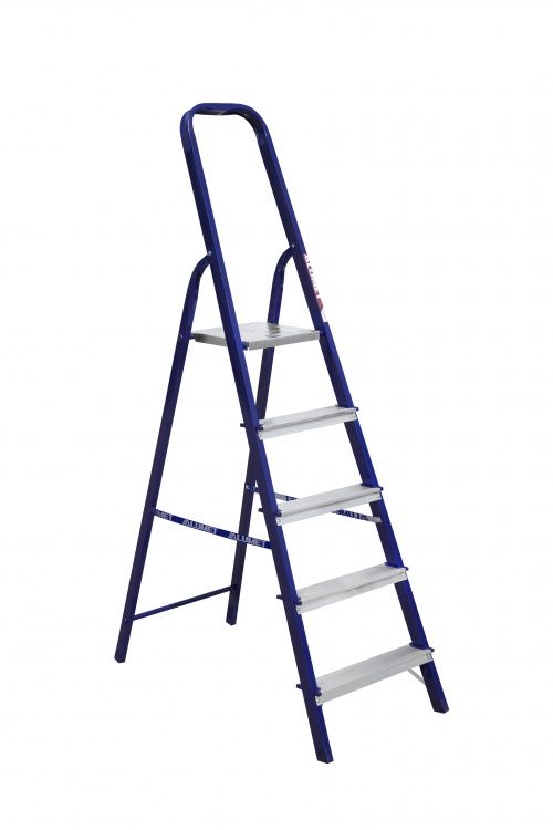 Стремянка стальная окрашенная с алюминиевыми ступенями (облегченная) 5 ст. М8305